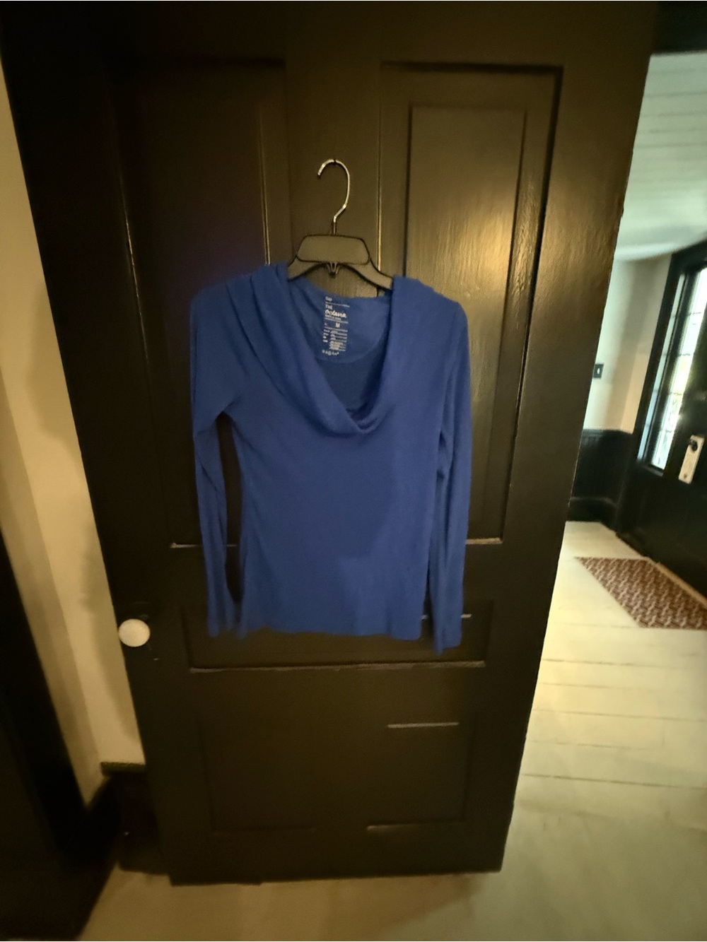 GAP Octavia Waffle Cowl Neck Top - Blue